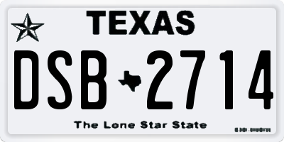 TX license plate DSB2714