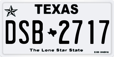 TX license plate DSB2717