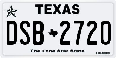 TX license plate DSB2720