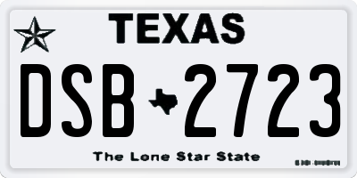 TX license plate DSB2723