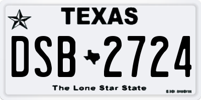 TX license plate DSB2724