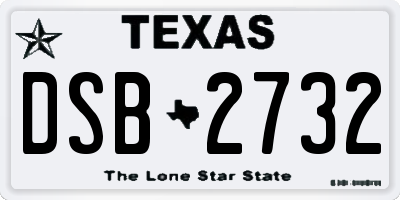 TX license plate DSB2732