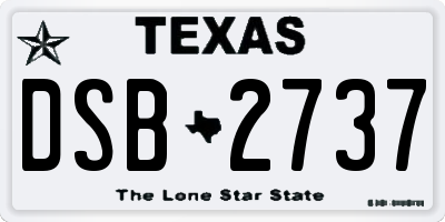 TX license plate DSB2737