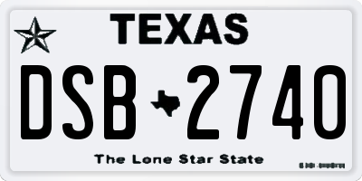 TX license plate DSB2740