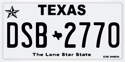 TX license plate DSB2770