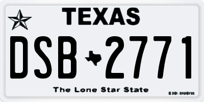 TX license plate DSB2771