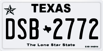 TX license plate DSB2772