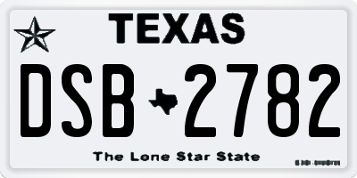 TX license plate DSB2782