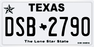 TX license plate DSB2790