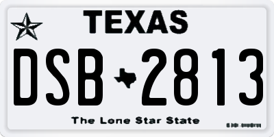 TX license plate DSB2813