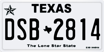 TX license plate DSB2814