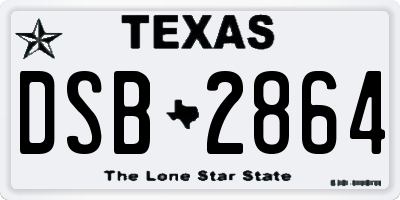 TX license plate DSB2864