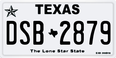 TX license plate DSB2879