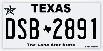 TX license plate DSB2891