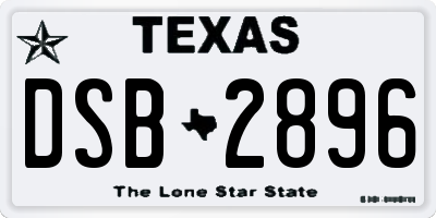 TX license plate DSB2896