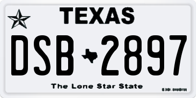TX license plate DSB2897