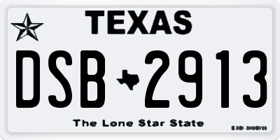 TX license plate DSB2913