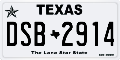 TX license plate DSB2914