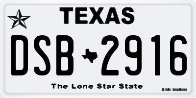 TX license plate DSB2916