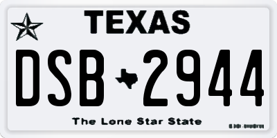 TX license plate DSB2944