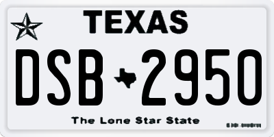 TX license plate DSB2950