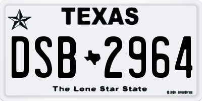 TX license plate DSB2964