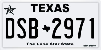 TX license plate DSB2971