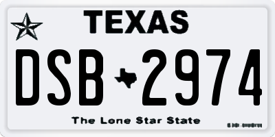 TX license plate DSB2974