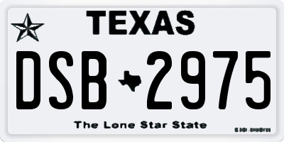 TX license plate DSB2975