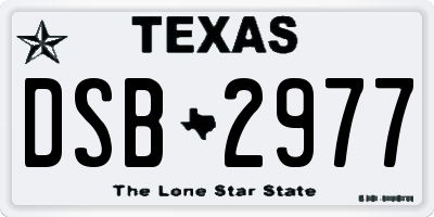 TX license plate DSB2977
