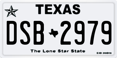 TX license plate DSB2979