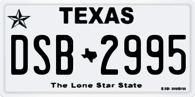 TX license plate DSB2995