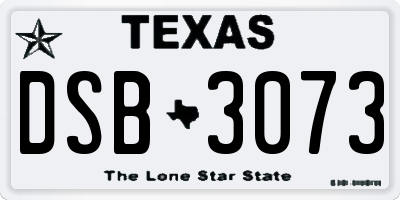 TX license plate DSB3073