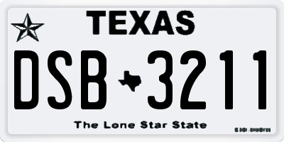 TX license plate DSB3211