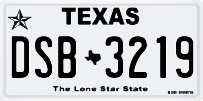 TX license plate DSB3219