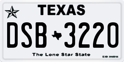 TX license plate DSB3220