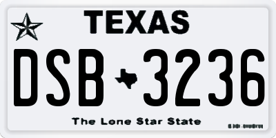 TX license plate DSB3236