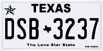 TX license plate DSB3237
