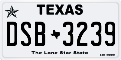 TX license plate DSB3239
