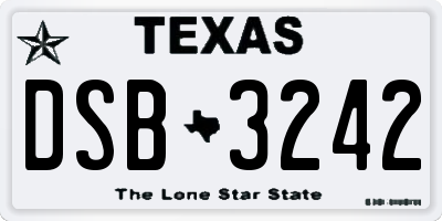TX license plate DSB3242
