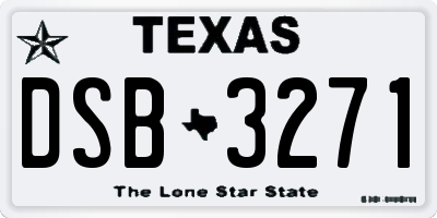 TX license plate DSB3271