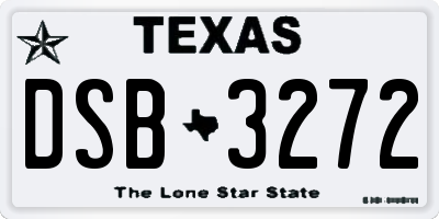 TX license plate DSB3272