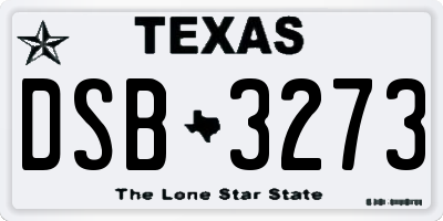 TX license plate DSB3273
