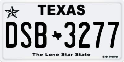 TX license plate DSB3277