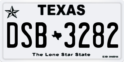 TX license plate DSB3282