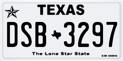 TX license plate DSB3297