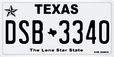 TX license plate DSB3340