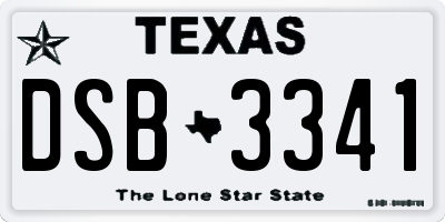 TX license plate DSB3341