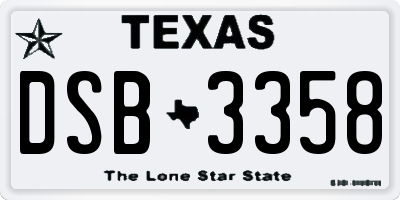 TX license plate DSB3358