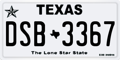 TX license plate DSB3367